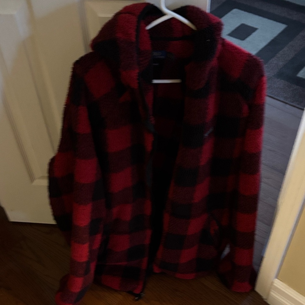 Polo by Ralph Lauren Red and Black Zip Up Sweater